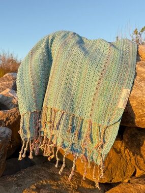 Ahi Rag Turquoise — Salt Rag™ Sand-Resistant Turkish Beach Towel